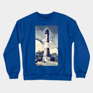 Japanese Art Style Ukiyoe Lighthouse Crewneck Sweatshirt